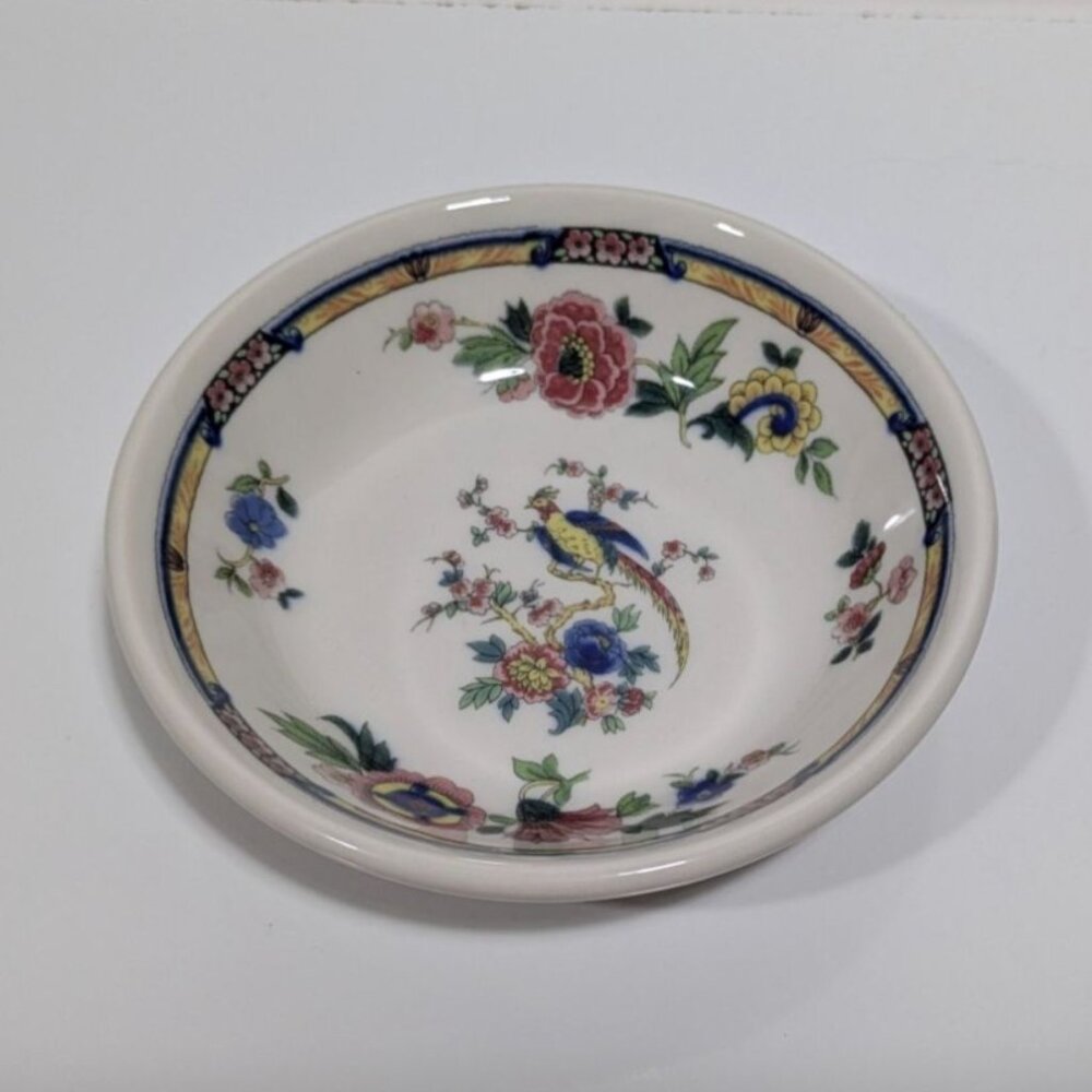 Syracuse China Dewitt Clinton Pilgrim Fruit Dessert Bowl 5" Bird Floral USA